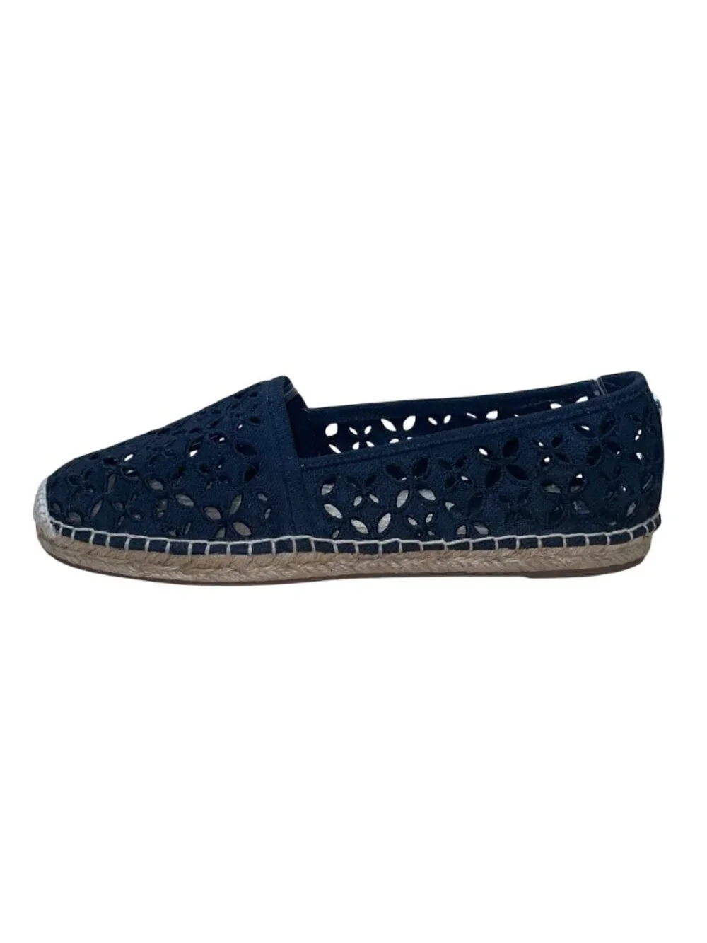 Michael Kors Women’s Navy Canvas Cut-Out Espadrille Flats Size US7.5